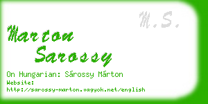marton sarossy business card